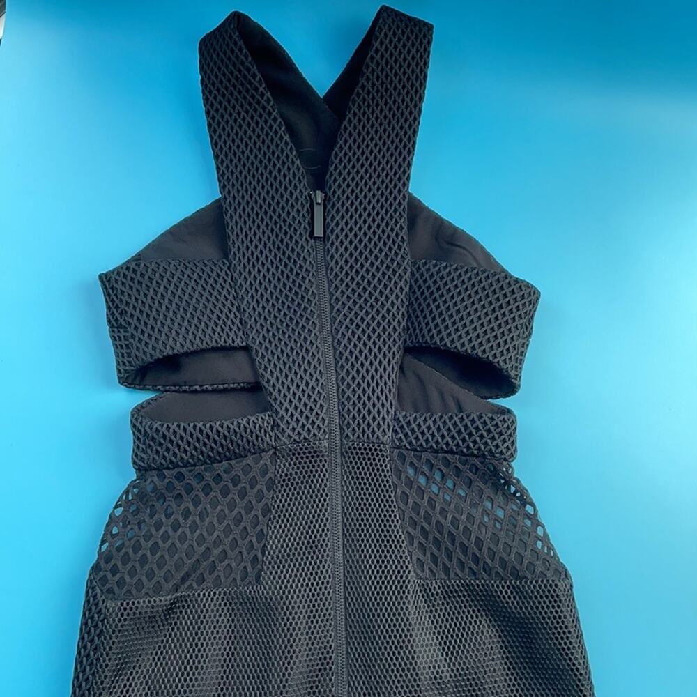 NWOT Kendall & Kylie Women’s Black Jana Mesh Spliced Midi Dress Size Small - Picture 8 of 13